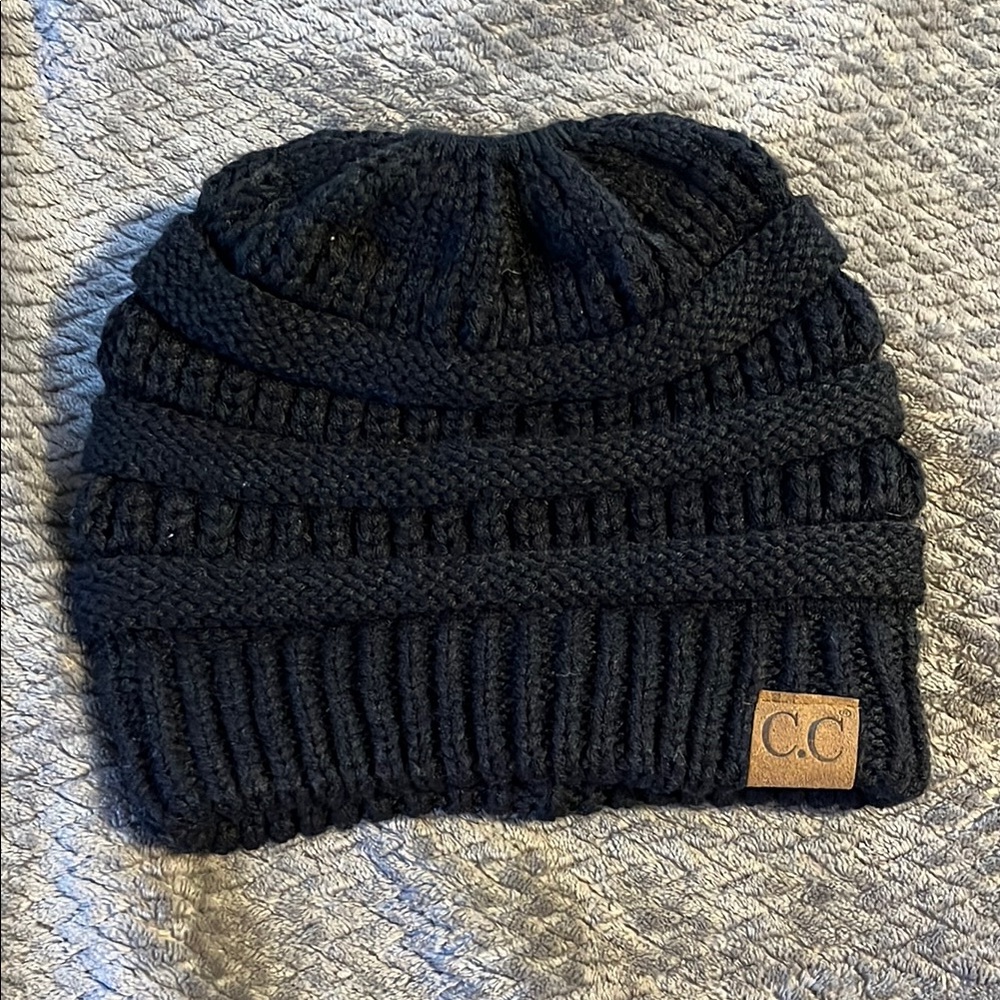 C.C Black Knit Beanie